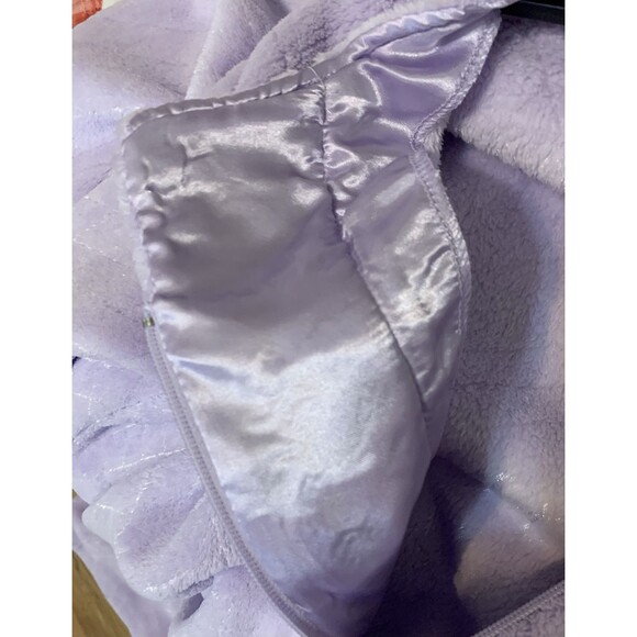 Oscar de la Renta Robe Size L/XL Light Purple Full Zip Plush Long Housecoat Vtg - Picture 9 of 9